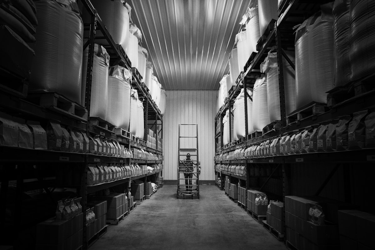 Industrial warehouse racking used for cold storage and stock holding